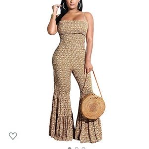 Small Wide Leg Long Pants Flare Jumpsuit Romper